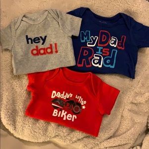Lot of 6 DAD Baby Boy 3 Months Onesies Romper